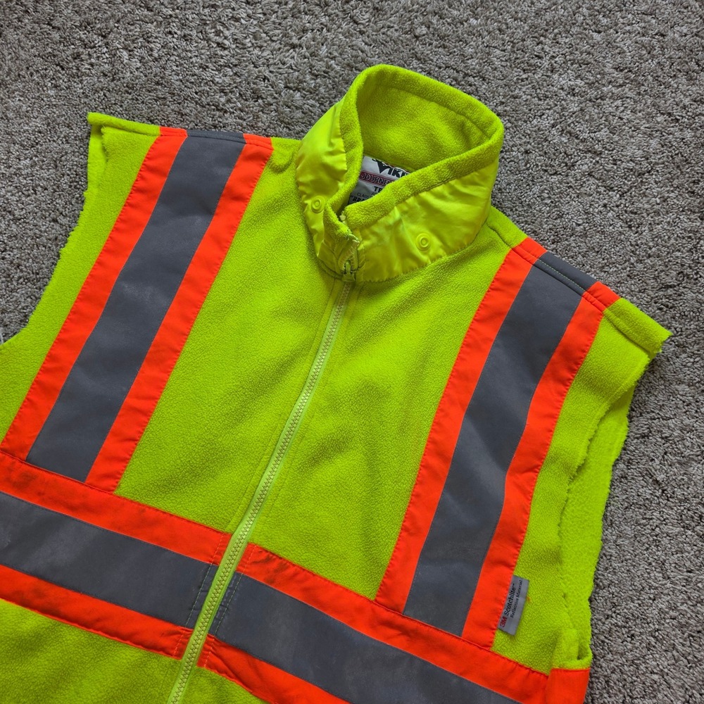 Viking Journeyman 300D Safety Vest Mens Medium Green Reflective Workwear Casual